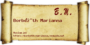 Borbáth Marianna névjegykártya